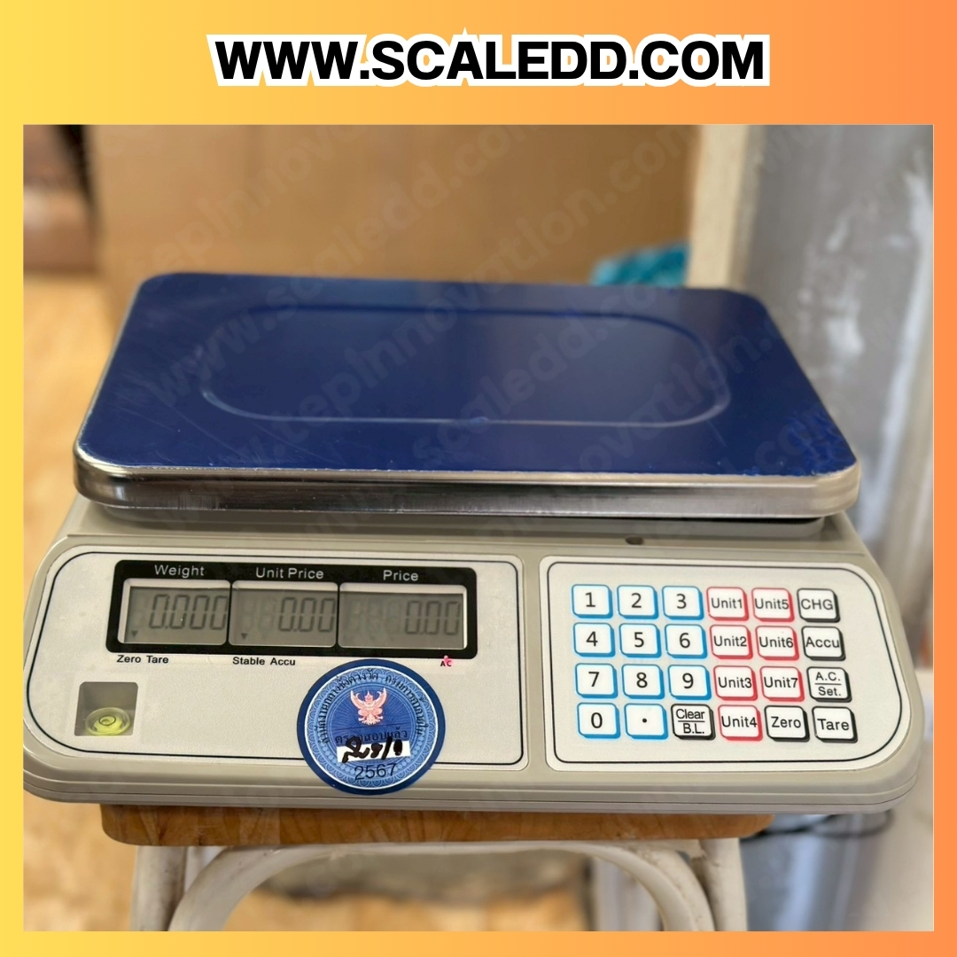 เครื่องชั่งดิจิตอลแบบตั้งโต๊ะ พิกัดน้ำหนัก 30kg. ค่าละเอียน 5g. รุ่น ACS-30A (เครื่องชั่งผ่านตรวจรับรองจากสำนักชั่งตวงวัด)