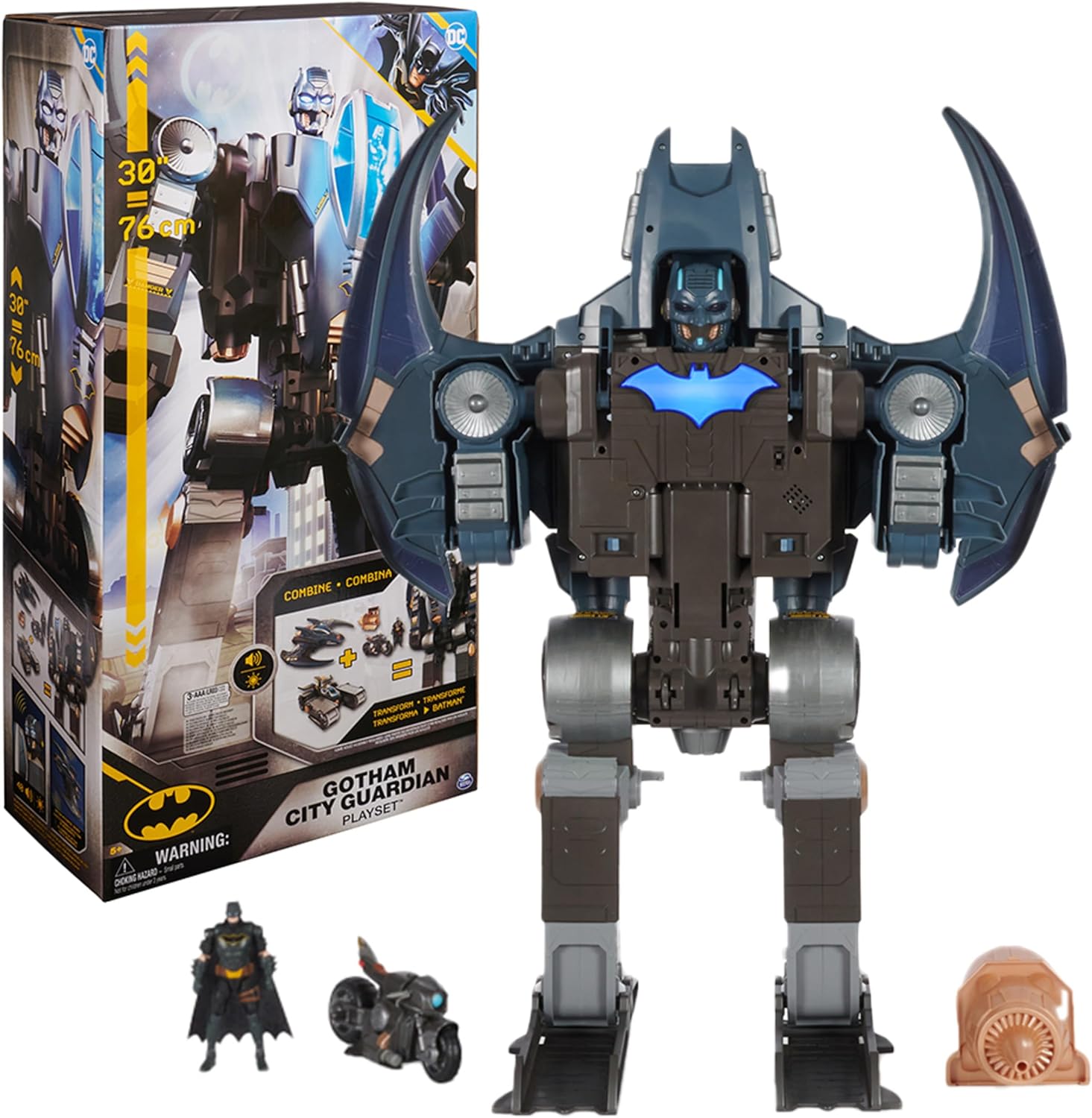 หุ่นยนต์แปลงร่างได้ Batman 4-in-1 Transforming Gotham City Guardian Playset