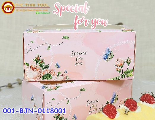กล่องแยมโรล 22 ซม.ลายพิงค์โรส พร้อมฐาน (เชียงราย)รหัสสินค้า 001-BJN-0118001