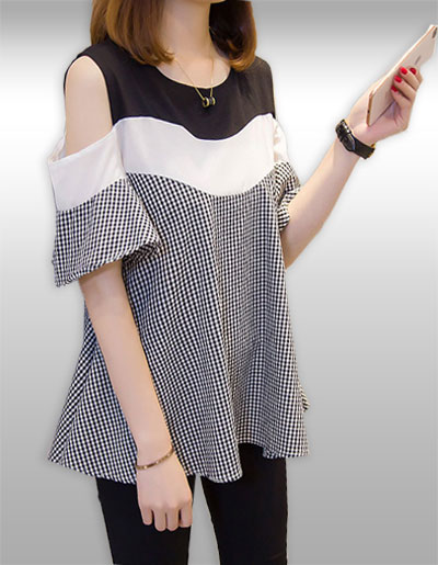 เสื้อแฟชั่นทรงบานน่ารักสไตล์เกาหลี รหัส 2420