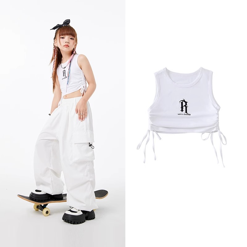 ชุดเต้น ฮิปฮอป เสื้อแขนแต่งแถบ+กางเกงขายาว