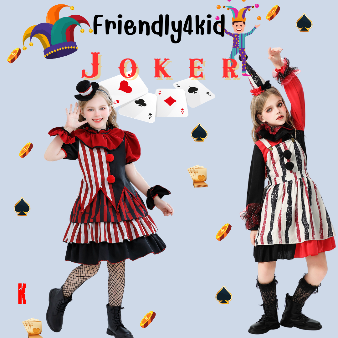 Friendly4kid พร้อมส่ง ชุดฮาโลวีนคอสเพลย์โจ๊กเกอร์