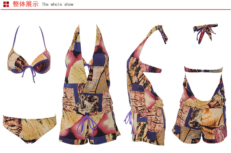 ชุดว่ายน้ำ เซต 3 ชิ้น สีน้ำตาล รอบอก 32-36 สะโพก 30-36 นิ้ว ชุดด้านนอก เป็นชุดกางเกงขาสั้นสวยมากค่ะ