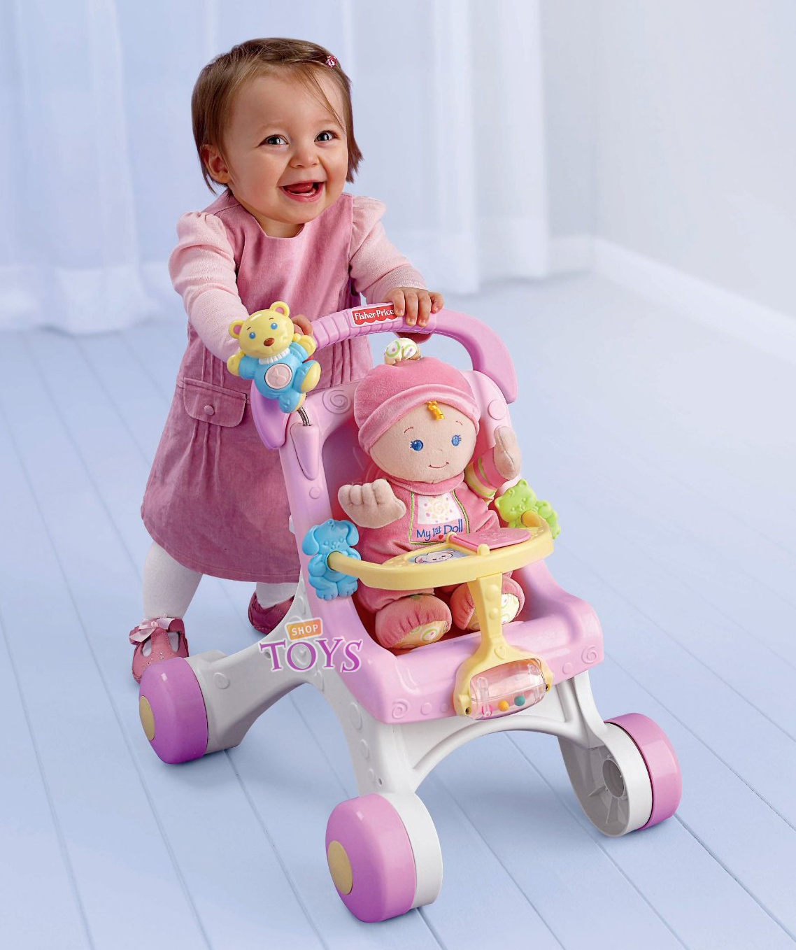 รถผลักเดิน Fisher-Price Brilliant Basics Stroll-Along Walker