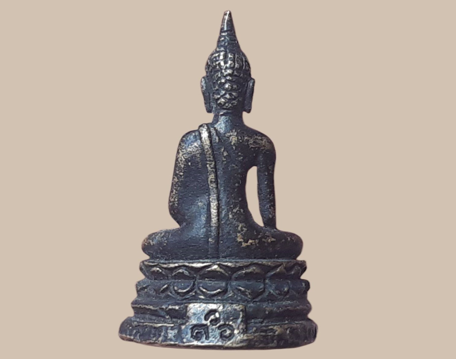 กริ่ง หลวงพ่อดำ วัดตะคร้ำเอน กาญจนบุรี เนื้อทองแดงรมดำ ก้นอุดกริ่งฝาโค๊ดอุ