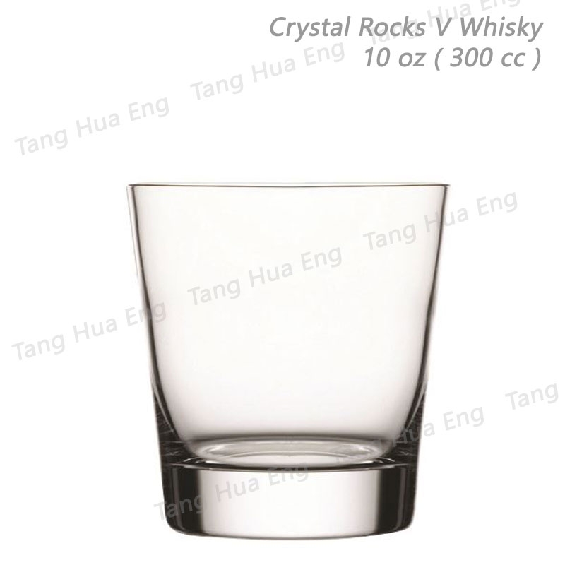 ( 6 ใบ ) แก้ววิสกี้ เนื้อคริสตัล Nude Crystal Rocks V -Whisky 300 cc. #64019-1070954