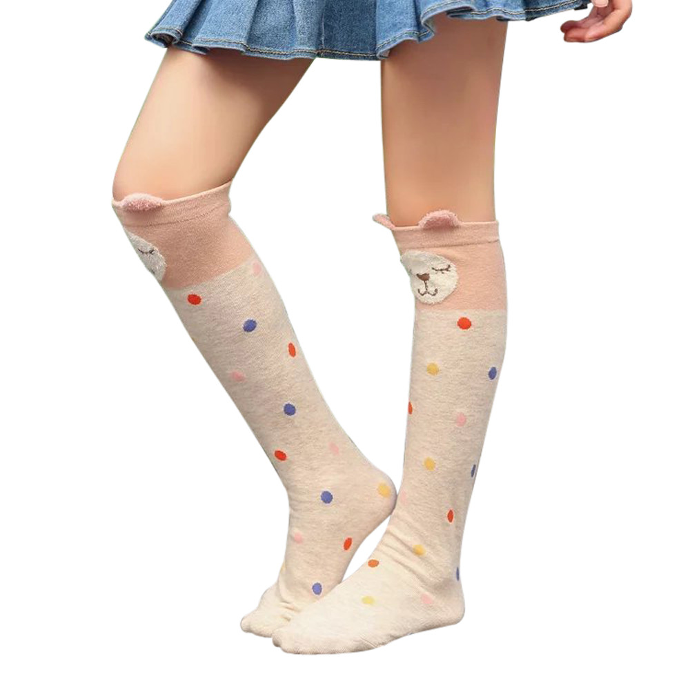 F- ถุงเท้ายาว ถุงน่องเด็ก ลายหน้าสัตว์