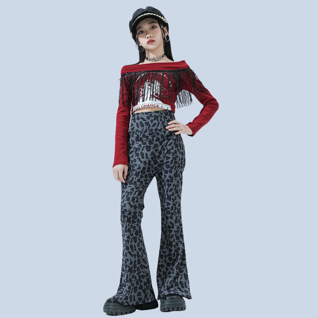 friendly4kid พร้อมส่ง ชุดเต้นเด็กหญิง HipHop Jazz เสื้อแขนยาว