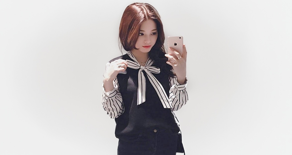 เสื้อแฟชั่นแต่งลายแขนยาวสายผูกโบว์น่ารัก รหัส1494