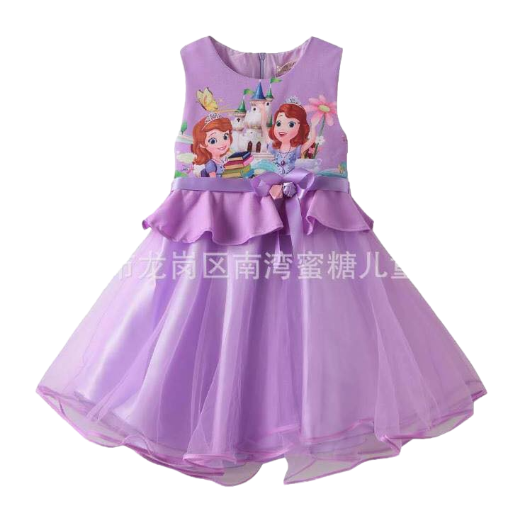 **พร้อมส่ง** เดรสเจ้าหญิง โซเฟีย พิมพ์ลาย