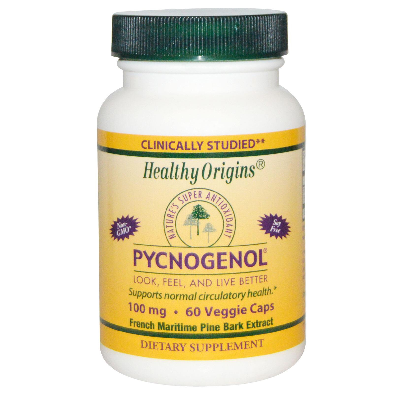 **พร้อมส่ง**Healthy Origins Pycnogenol 100 mg, 60 caps สารสกัดจากเปลือกสนมาริไทม์ฝรั่งเศส ช่วยลดจุดด่างดำจากสิว ฝ้า กระ ทำให้ผิวใสและสีผิวสม่ำเสมอขึ้น