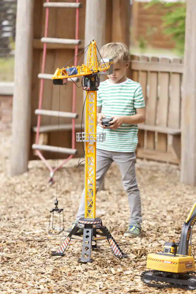 เครนของเล่นพร้อมรีโมทคอนโทรลแบบมีสาย Dickie Toys 48“ Mega Crane Playset