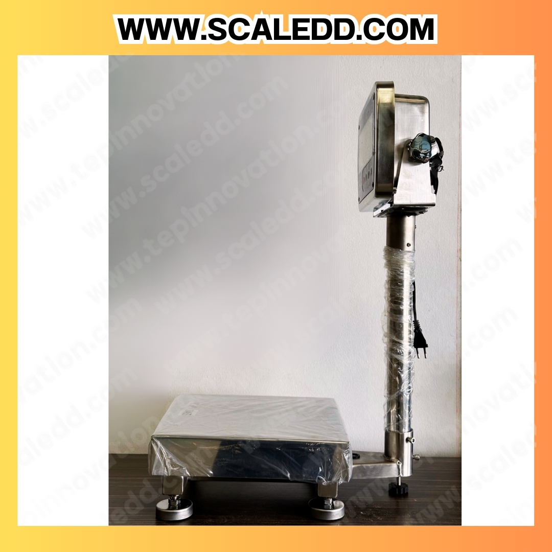 เครื่องชั่งกันน้ำตั้งพื้น พิกัดน้ำหนัก 15 kg. ค่าความละเอียด 0.5 กรัม ขนาดแท่นชั่ง 28x28 cm. ยี่ห้อ "JADEVER" รุ่น "JWI-520" (เครื่องชั่งผ่านตรวจรับรองจากสำนักชั่งตวงวัด)