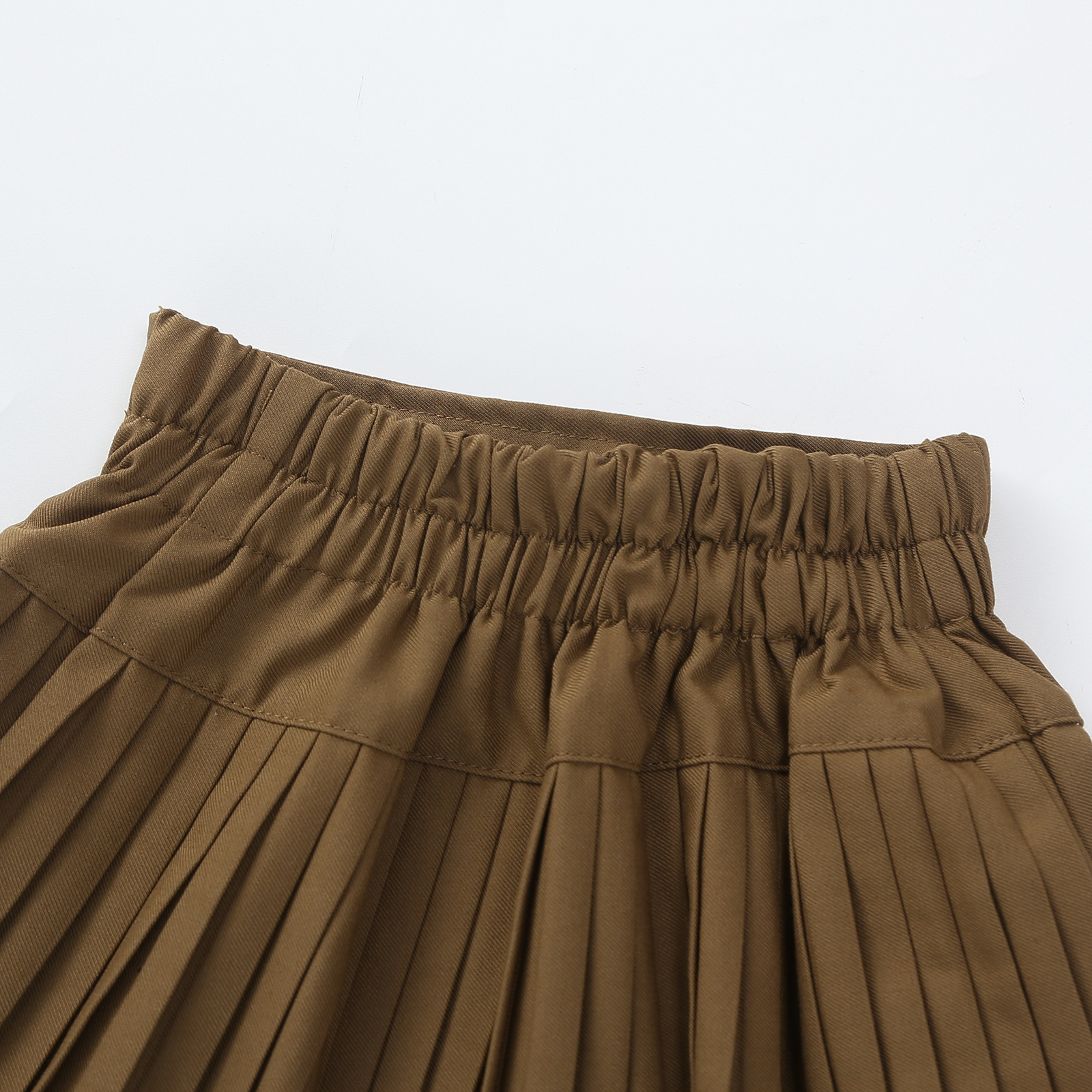 กระโปรง เด็กผู้หญิง อัดพลีทรอบตัวสีพื้นไม่รวมเข็มขัด**สินค้าเปิดจอง15วัน