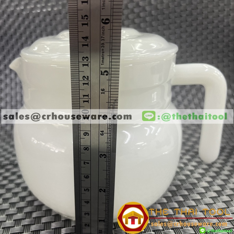 ชุดกาน้ำชา/กากาแฟพร้อมฝา เนื้อมุก ลายมุก (ไม่เขียนขอบทอง)