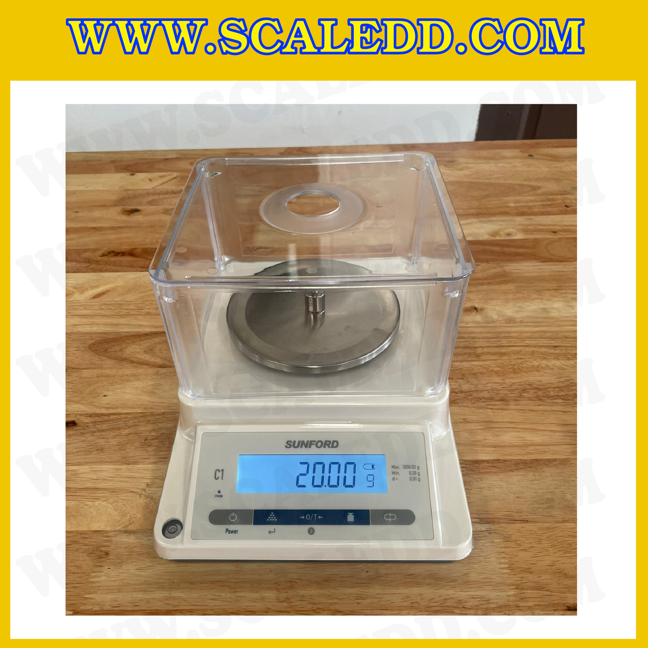 เครื่องชั่งละเอียดสูง พิกัด 1000 กรัม ค่าละเอียด 0.01 กรัม ทศนิยม 2 ตำแหน่ง ยี่ห้อ SUNFORD รุ่น C1 (รหัสตัวแทนจำหน่าย B198)