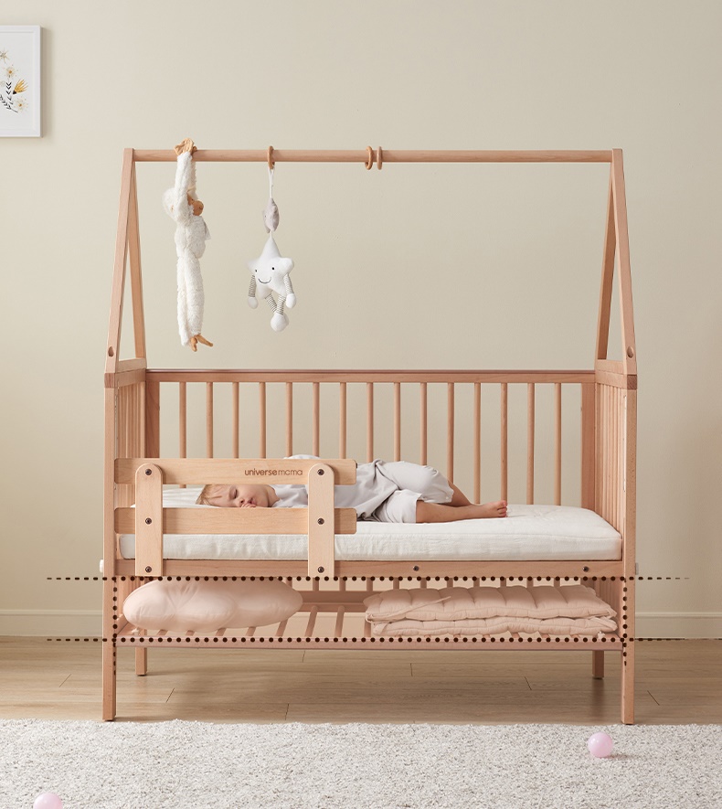 เตียงนอนไม้โครงบ้านสำหรับเด็ก WB3 + ปรับระดับได้ สามารถปรับเป็นโต๊ะเขียนหนังสือ TB10133