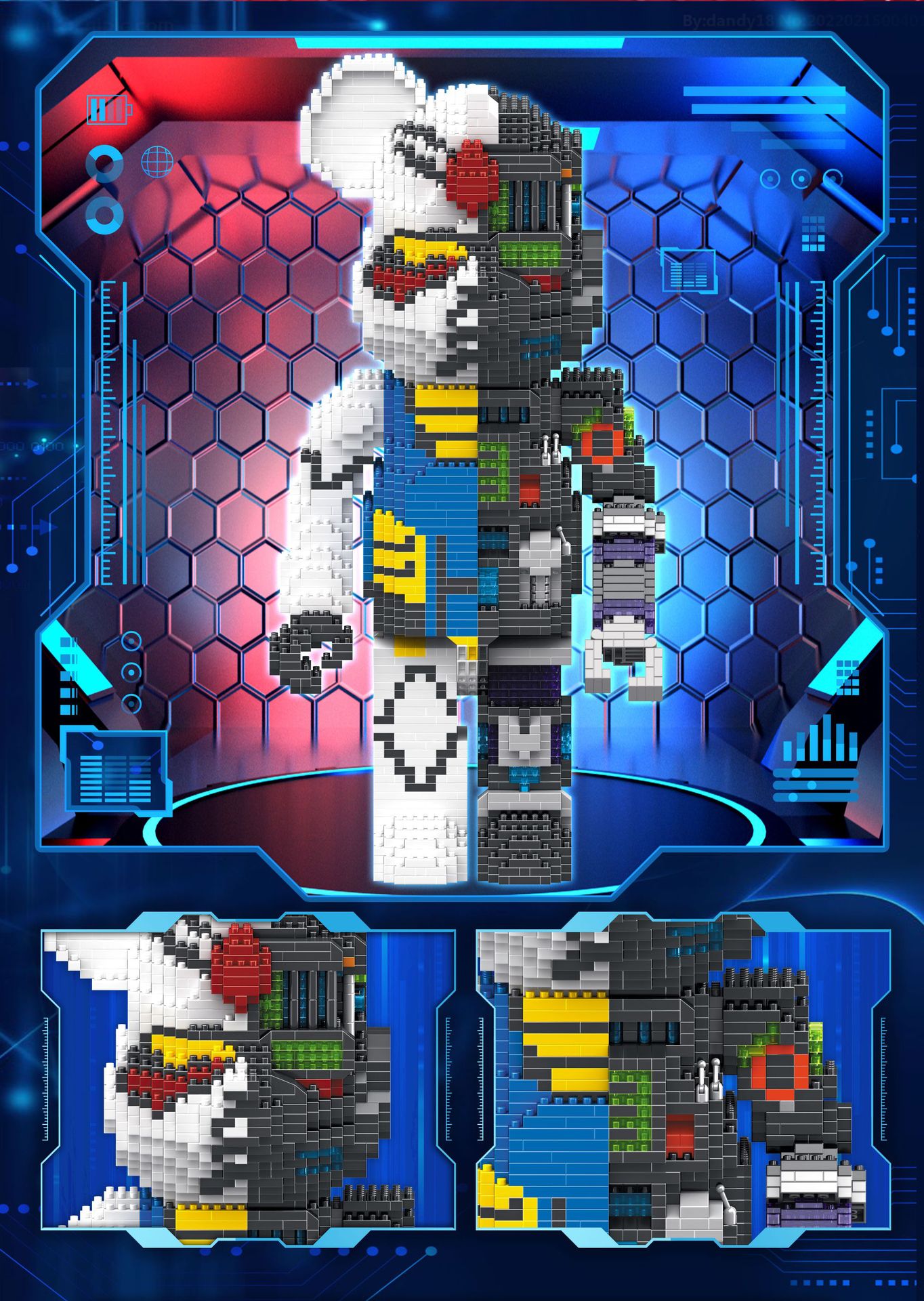 เลโก้นาโน Bearbrick Robot(หมีแบร์บริคครึ่งหุ่นยนต์) Size Jumbo