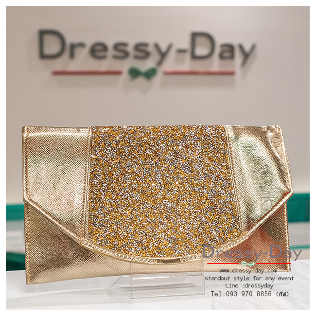 กระเป๋าออกงาน TE024: กระเป๋าออกงานพร้อมส่ง สีทอง ดีเทลเพชร สวยหรูที่สุด ราคาถูกกว่าห้าง ถือออกงาน หรือ สะพายออกงาน สวย หรู ดูดีมากค่ะ