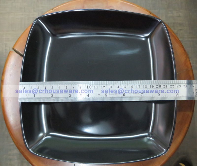 จานสี่เหลี่ยมลึก 9 นิ้ว 017-P991-9 setดำ