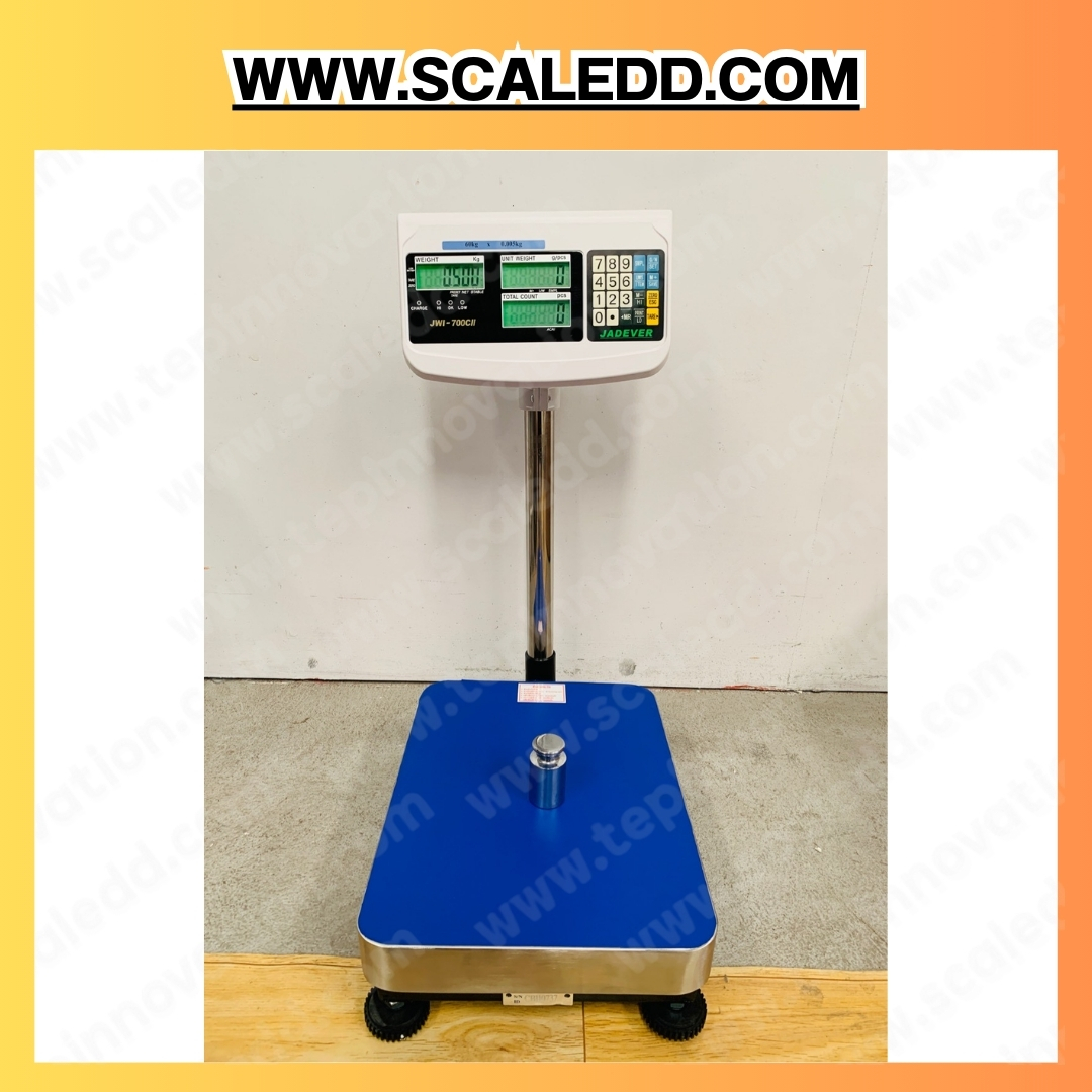 เครื่องชั่งนับชิ้นงาน 30kg เครื่องชั่งดิจิตอล30kg พิกัดน้ำหนัก 30kg ค่าละเอียด 2g ขนาดแท่น 30x40cm. ยี่ห้อ JADEVER รุ่น JWI-700CII