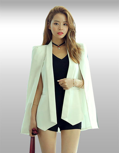 เสื้อสูทแฟชั่นผู้หญิงสีขาวเรียบหรู มี 4 ไซส