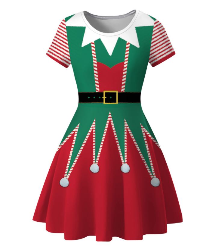 ชุดคริสต์มาส คริสมาส เดรสเขียว-แดง