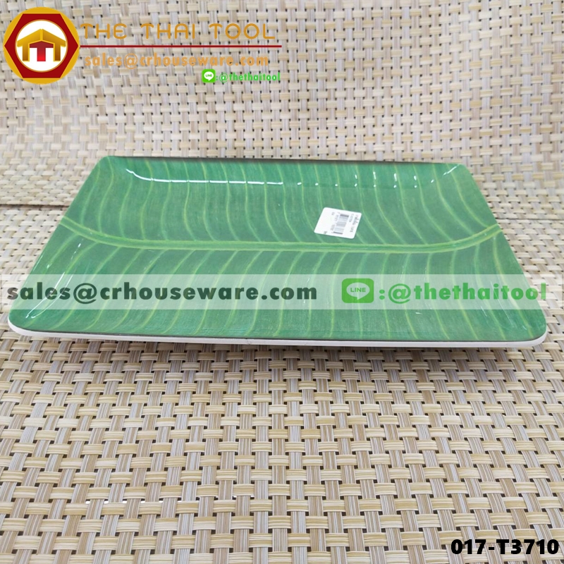 จานลายใบตอง ใบกล้วยเขียว 10" หนาพิเศษ 017-T3710