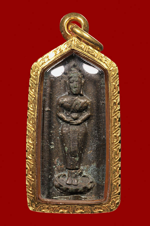 เหรียญหล่อพระประจำวัน (วันพุธ ปางอุ้มบาตร) เจ้าคุณศรี(สนธ์) วัดสุทัศน์ เลี่ยมทองคำ