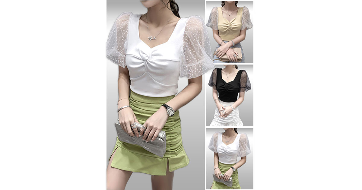 เสื้อแฟชั่นสวยหวานสไตล์เกาหลี มี3สีรหัส2359