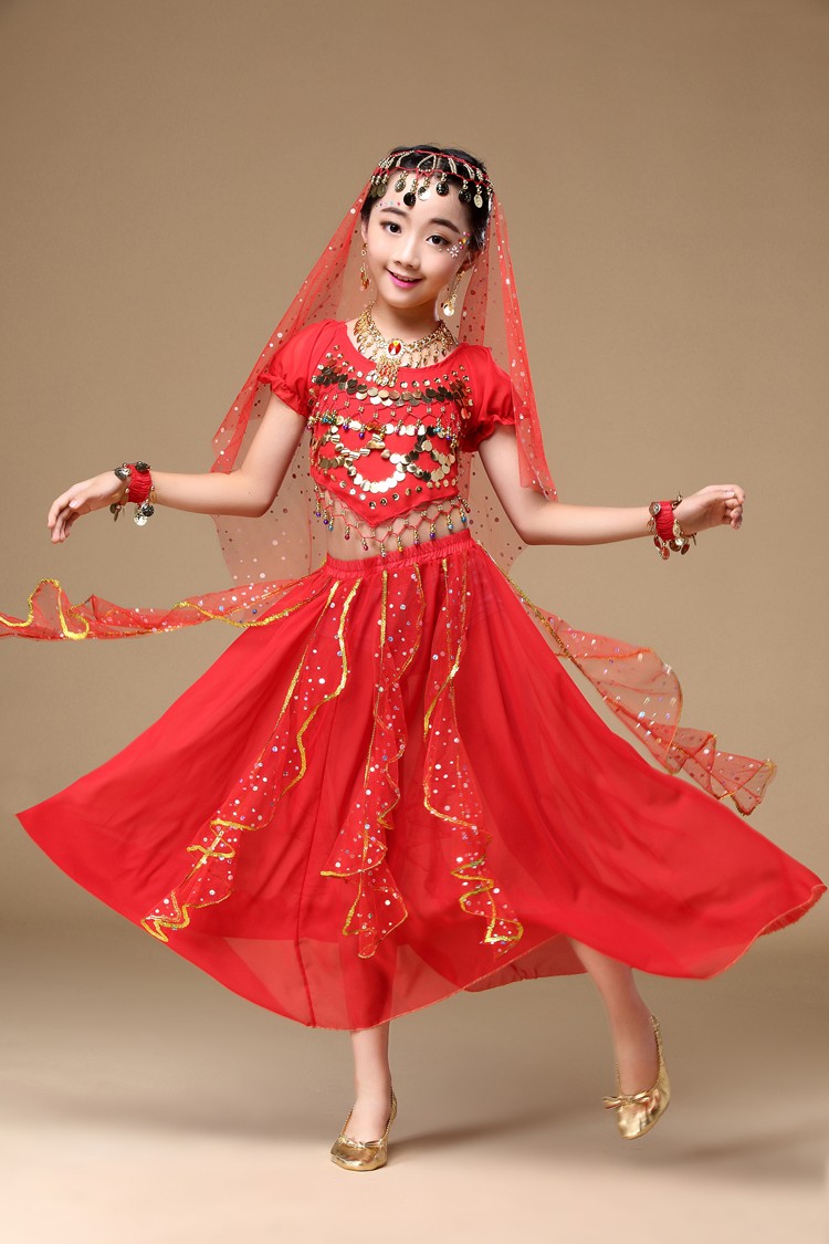 F ชุดเต้น ชุดระบำแขก จินนี่ แบบกระโปรง