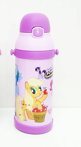 กระบอกน้ำแบบหลอดดูด ลายยูนิคอน ม่วง-ชมพู