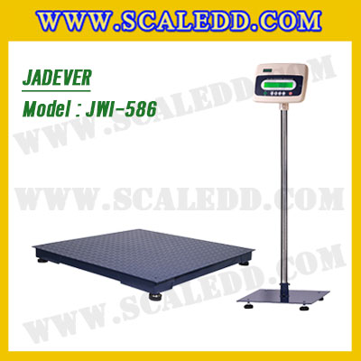 เครื่องชั่งวางพื้น1ตัน ขนาดแท่น 120x120cm. ตาชั่งดิจิตอล1ตัน พิกัดน้ำหนัก 1000kg ค่าละเอียด 100g ยี่ห้อ JADEVER รุ่น JWI-586