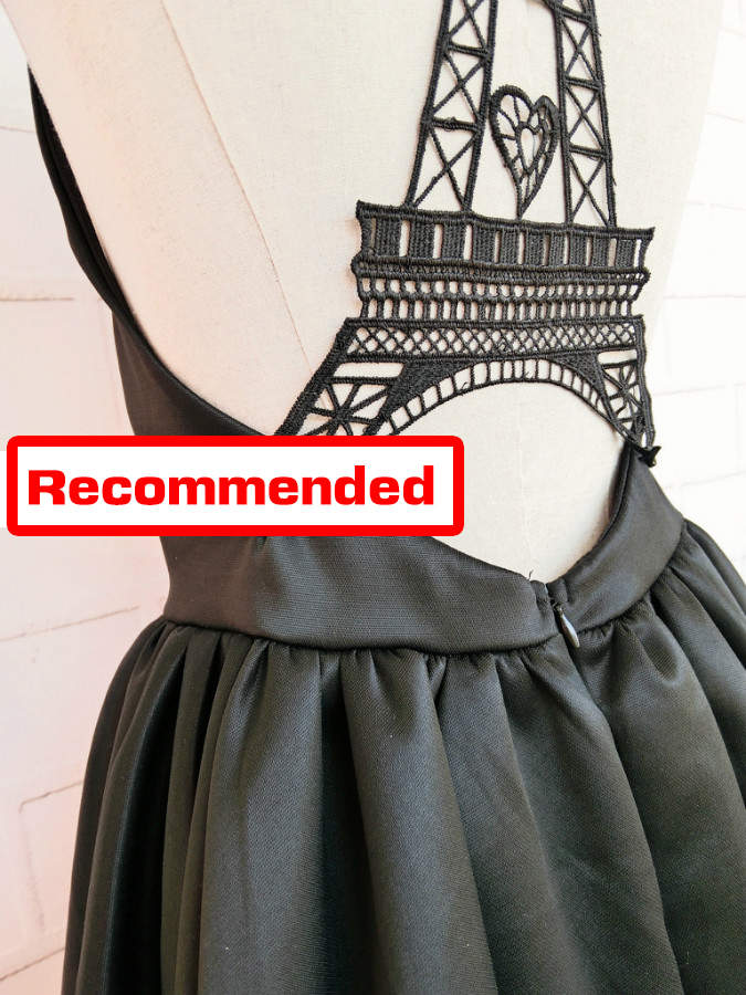 ชุดเดรสแนวเซ็กซี่โชว์หลัง ถักรูปหอไอเฟล รหัส 1743