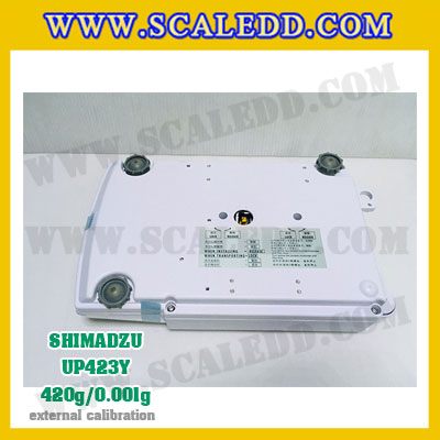 เครื่องชั่งดิจิตอล ทศนิยม 3 ตำแหน่ง รุ่น UP423Y 420gx0.001g เครื่องชั่งละเอียดสูง420g เครื่องชั่งน้ำหนัก420g ตาชั่ง420กรัม พิกัดน้ำหนัก 420g ความละเอียด 0.001g ยี่ห้อ SHIMADZU รุ่น UP423Y
