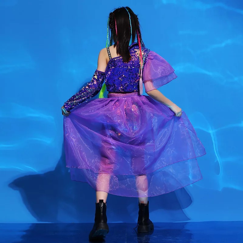 พร้อมส่ง****ชุดเต้น ชุดแดนซ์ ฮิปฮอป เสื้อแขนยาว+กางเกง+ผ้าคลุม