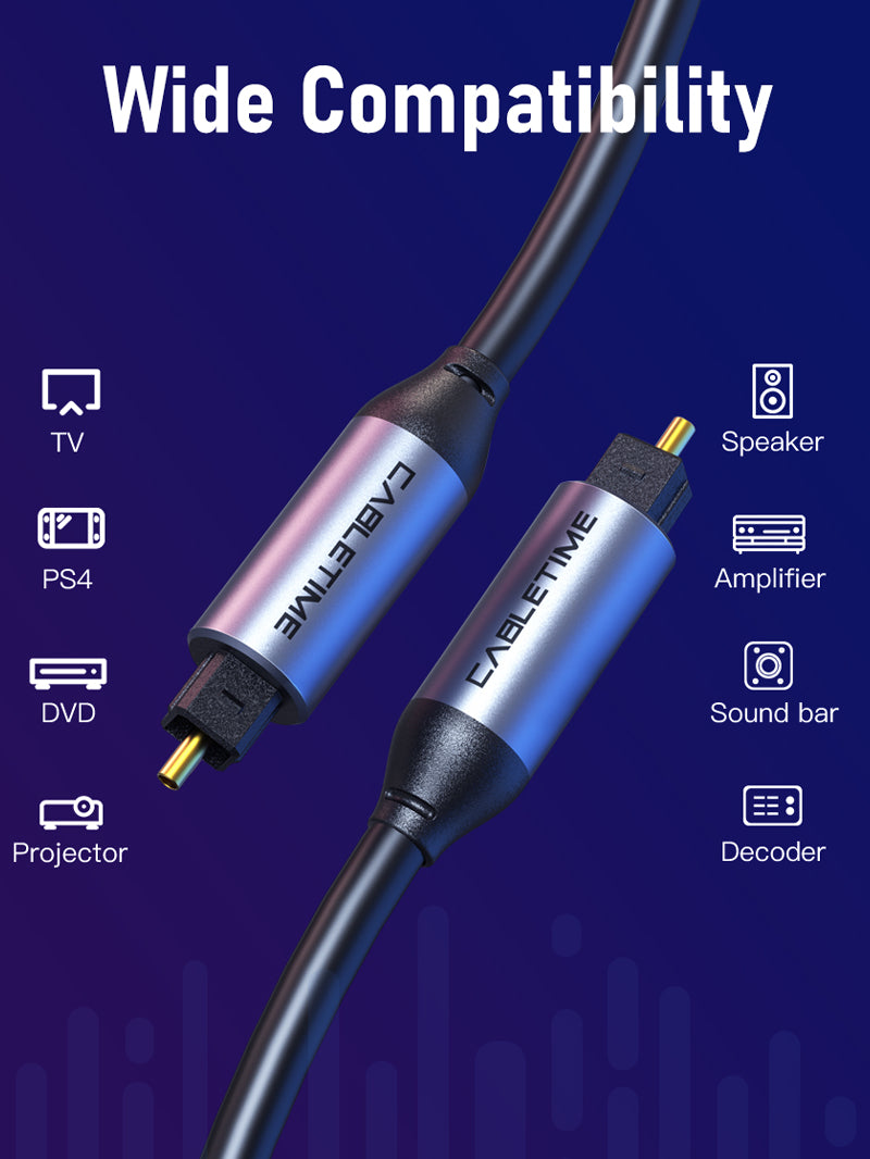 Premium Toslink Optical Cable 1m 2m 3m 5m For Sound Bar TV by Cabletime