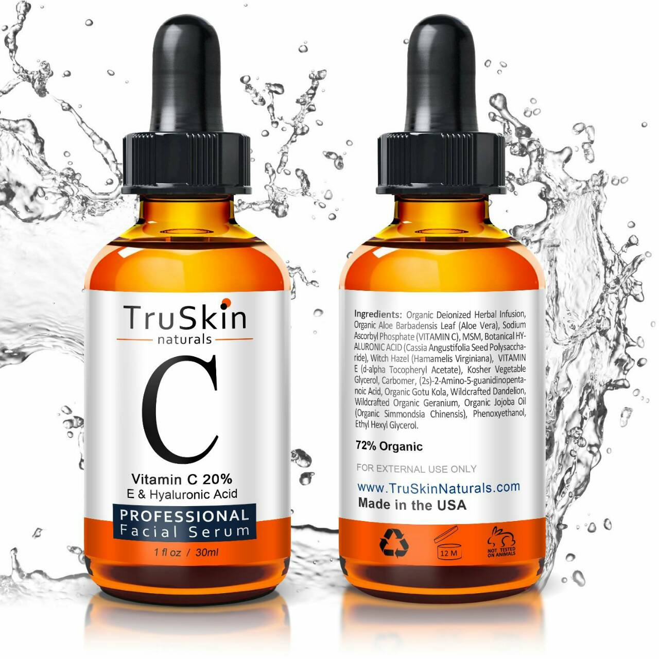 #1 Best seller TruSkin Naturals Vitamin C Serum for Face, Organic Anti-Aging Topical Facial Serum with Hyaluronic Acid, 1 fl oz