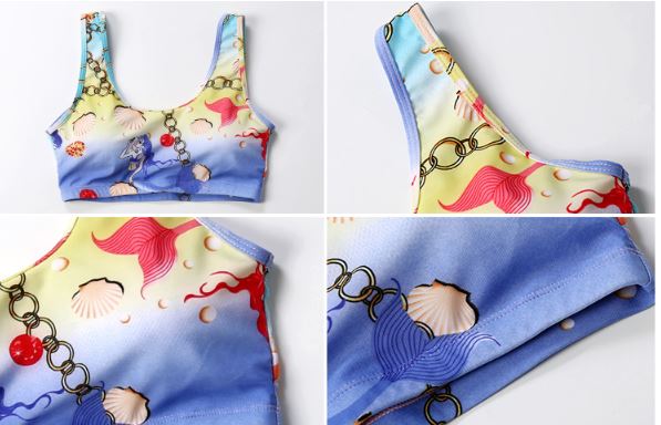 พร้อมส่ง ชุดว่ายน้ำ ผู้ใหญ่ เซ็ต4ชิ้น สีฟ้า สุดคุ้ม สามารถใส่แยกชิ้นได้