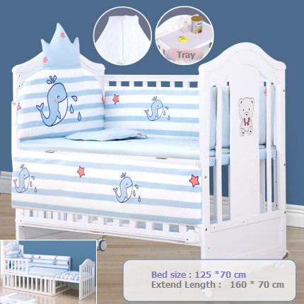 เตียงนอนไม้สำหรับเด็ก White Premium Crown TP21061 (WD17)