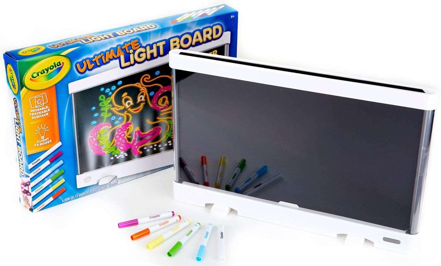 กระดานวาดศิลปะที่มีแสง Crayola 11.5” x 18“ Ultimate Light Board - White, Kids Drawing Tablet