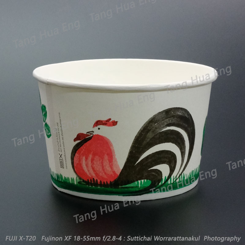 ชามกระดาษฟู้ดส์เกรด พิมพ์ลายไก่ 850 มล. PL003/SCG ( 50 ใบ )