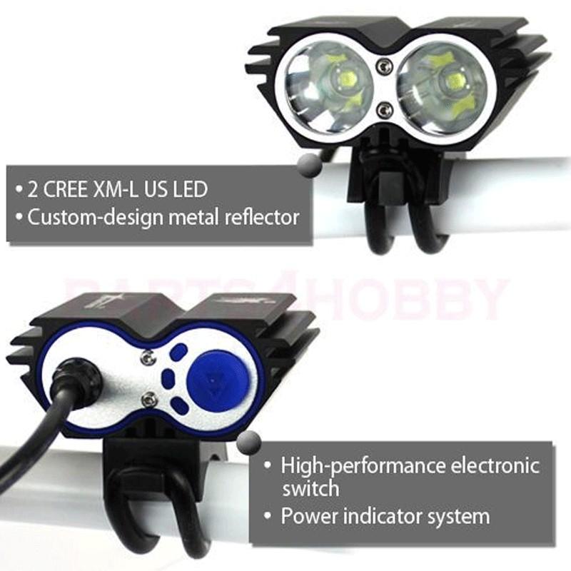 ไฟฉาย LED ติดจักรยาน Skyray SolarStorm 5000 Lm 2 x CREE XM-L U2 LED