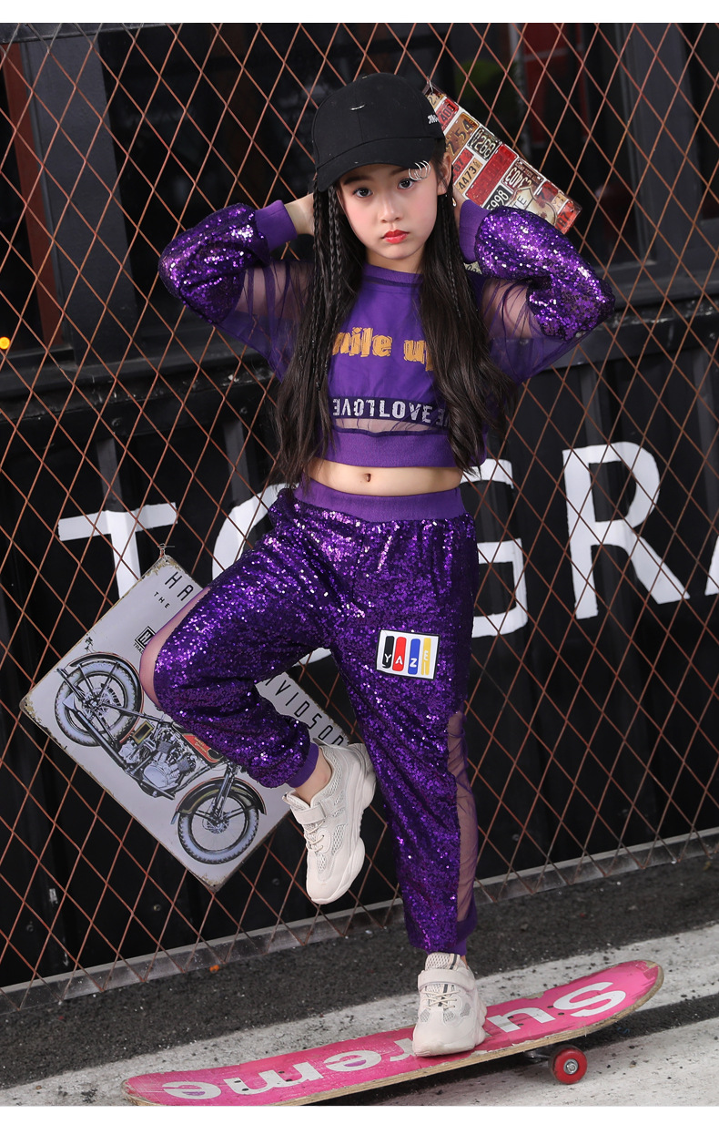 ชุดหรีดเดอร์ ชุดเชียร์ ชุดเต้น ชุดแดนซ์ ปักเลื่อมแขนยาว ขายาว