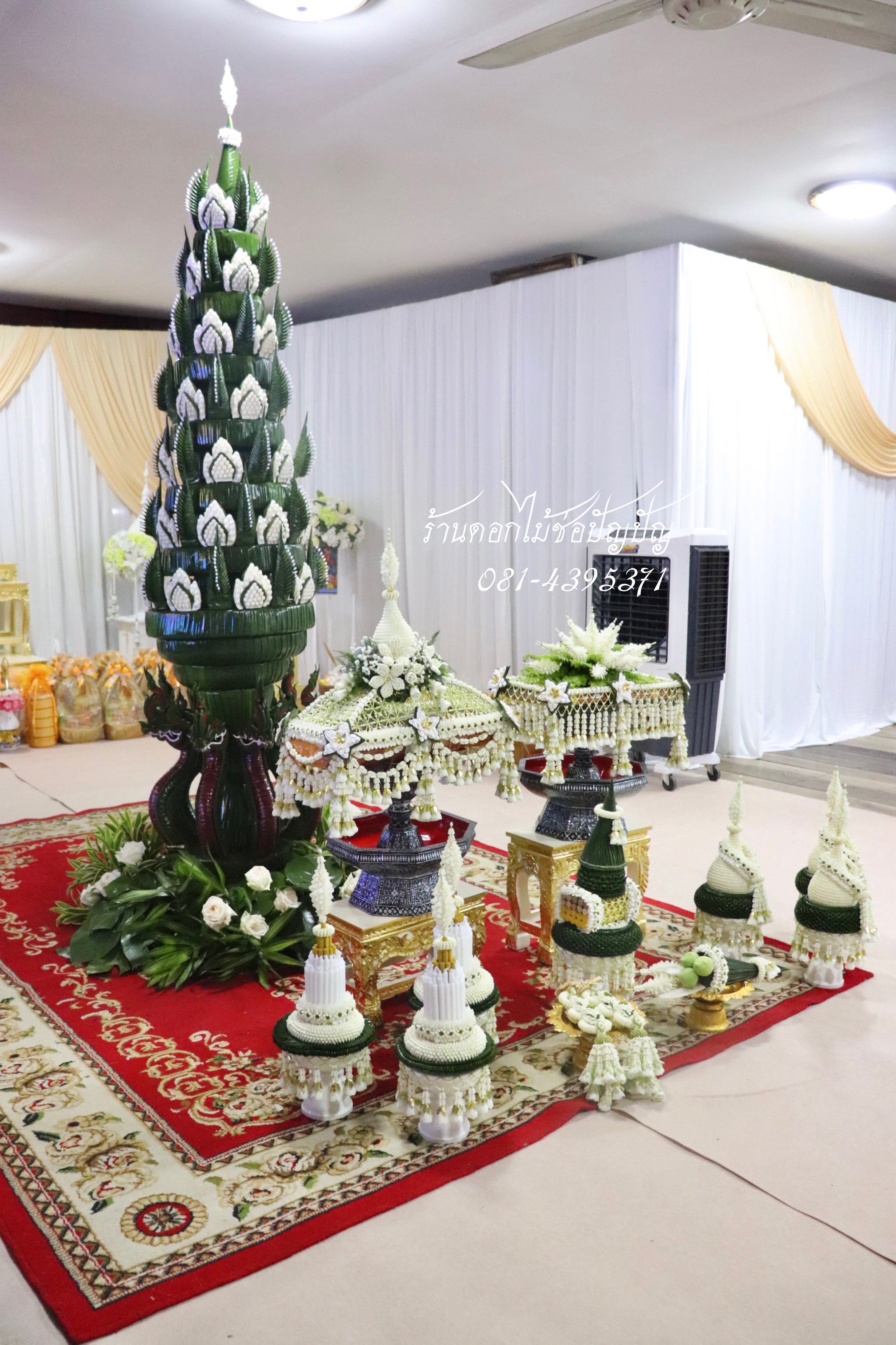 เครื่องบวชดอกไม้สด โทนสีขาว ชุดE2