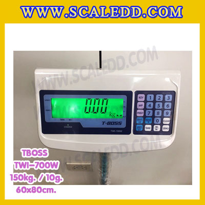 เครื่องชั่งน้ำหนัก150กิโลกรัม เครื่องชั่งน้ำหนัก150kg เครื่องชั่งดิจิตอล150kg เครื่องชั่งตั้งพื้น ตาชั่ง150kg ความละเอียด 10g ขนาดแท่นชั่ง60*80cm ยี่ห้อ TBOSS รุ่น TWI-700W (เครื่องชั่งผ่านตรวจรับรองจากสำนักชั่งตวงวัด)