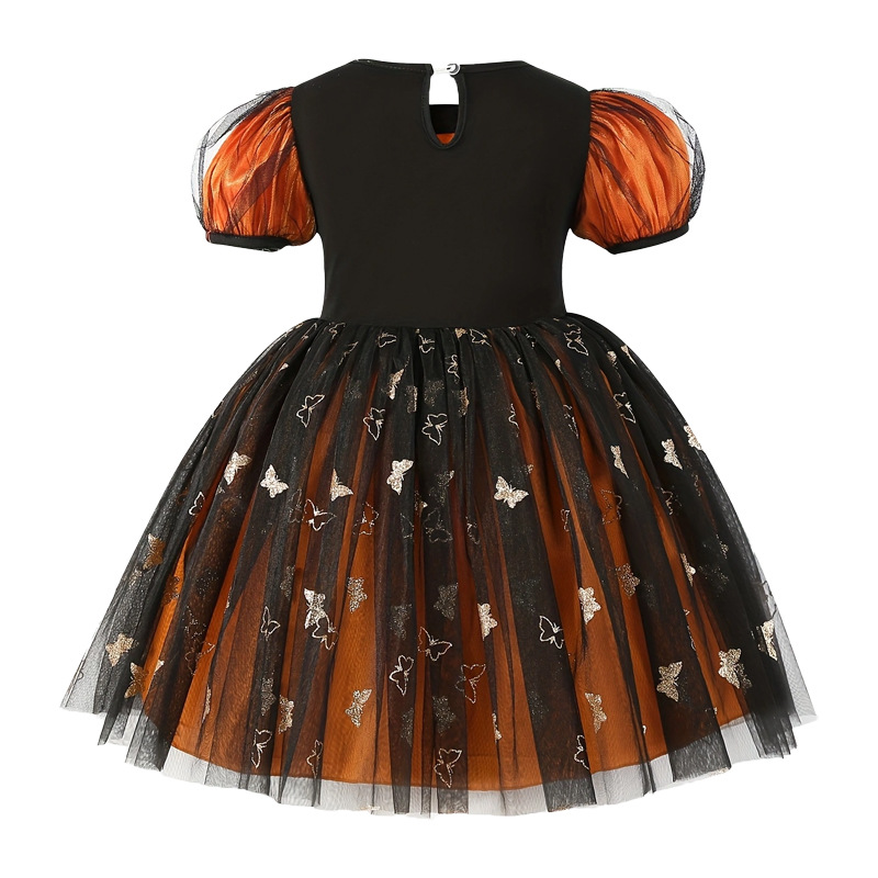 friendly4kid พร้อมส่ง ชุดฮาโลวีน Haloween เด็กหญิงเดรสสั้นแต่งระบาย