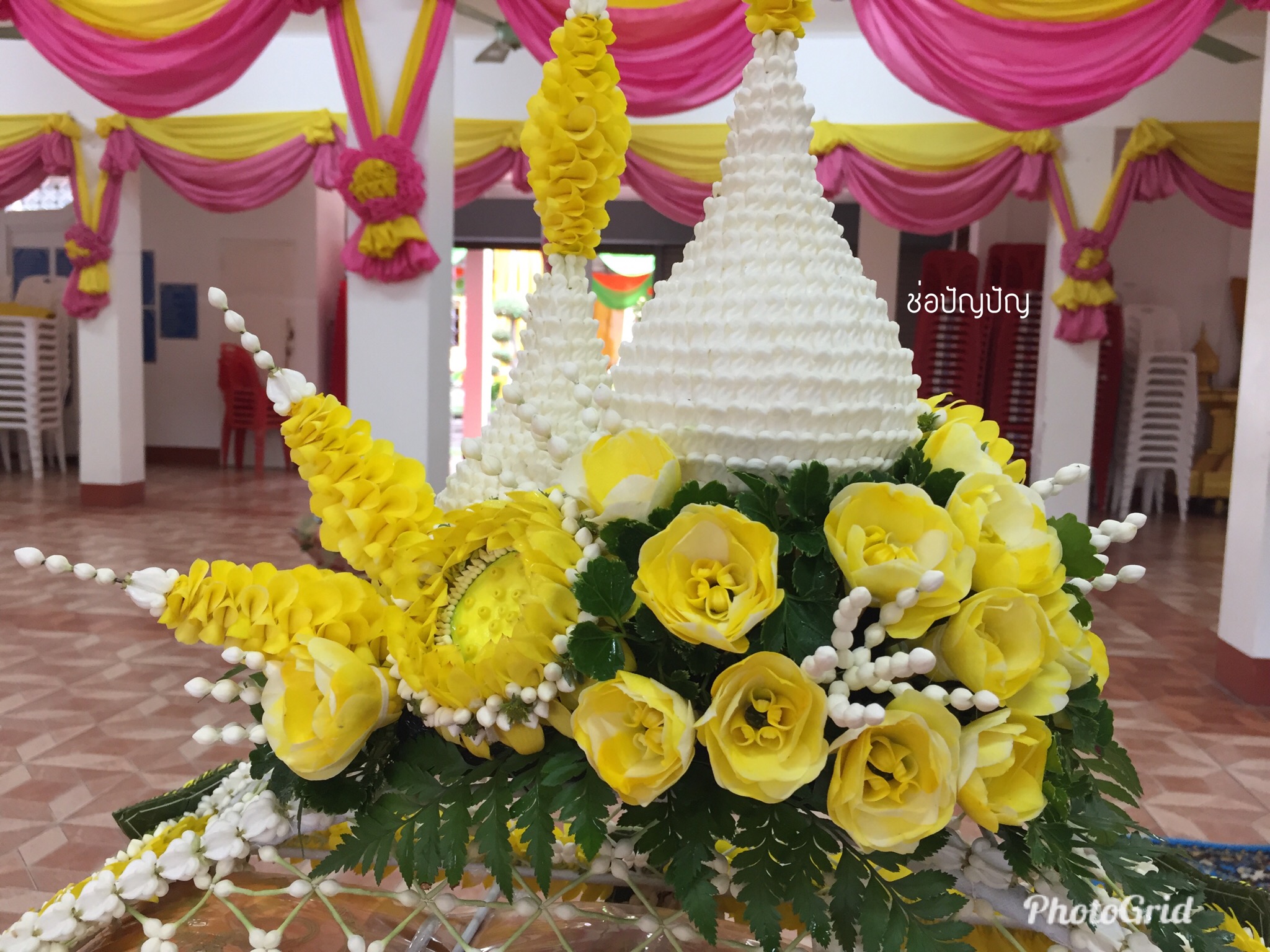 ชุดเครื่องบวชดอกไม้สด ส่งงาน วัดเสนาสฯ จ.พระนครศรีอยุธยา