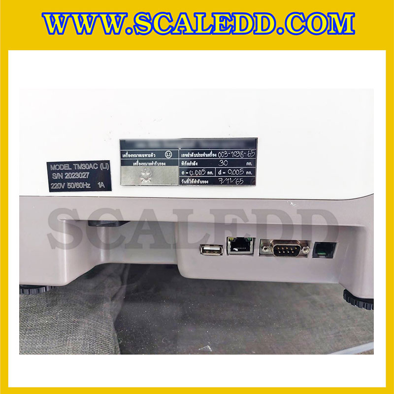 เครื่องชั่งคำนวณราคาดิจิตอลและพิมพ์สติ๊กเกอร์บาร์โค้ด (Barcode label printing scale) พิกัดน้ำหนัก 30kg ค่าละเอียด 5g รุ่น TM-30AC (ผ่านตรวจรับรองจากสำนักกองชั่งตวงวัด กระทรวงพาณิชย์)