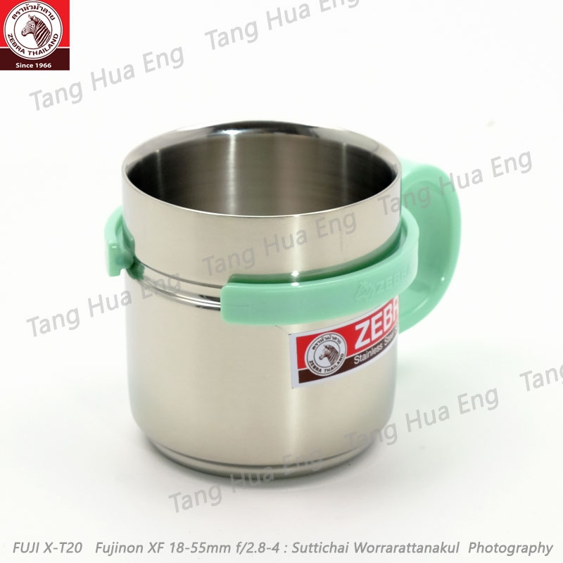 zebra ถ้วยน้ำ 2 ชั้น Cute สีเขียว ตราหัวม้าลาย